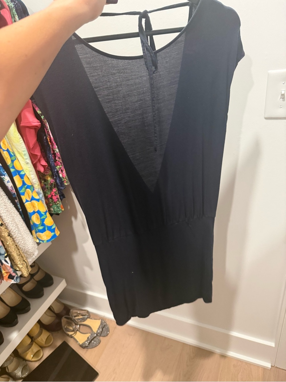 Haute Hippie Black Mini Dress with Deep V Back